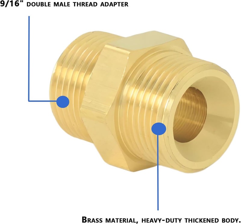 AimatRun 9/16" Male Thread to 9/16" Male Thread Brass Adapter, for RV, garden, kitchen & bathroom faucets, brass compression fitting, plumbing water supply part (2 packs) - Image 4
